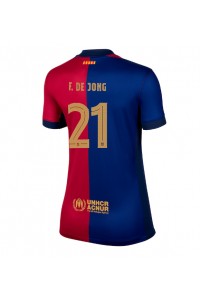 Fotbalové Dres Barcelona Frenkie de Jong #21 Dámské Domácí Oblečení 2024-25 Krátký Rukáv